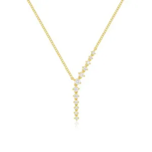 Prong Set Diamond Waterfall Necklace