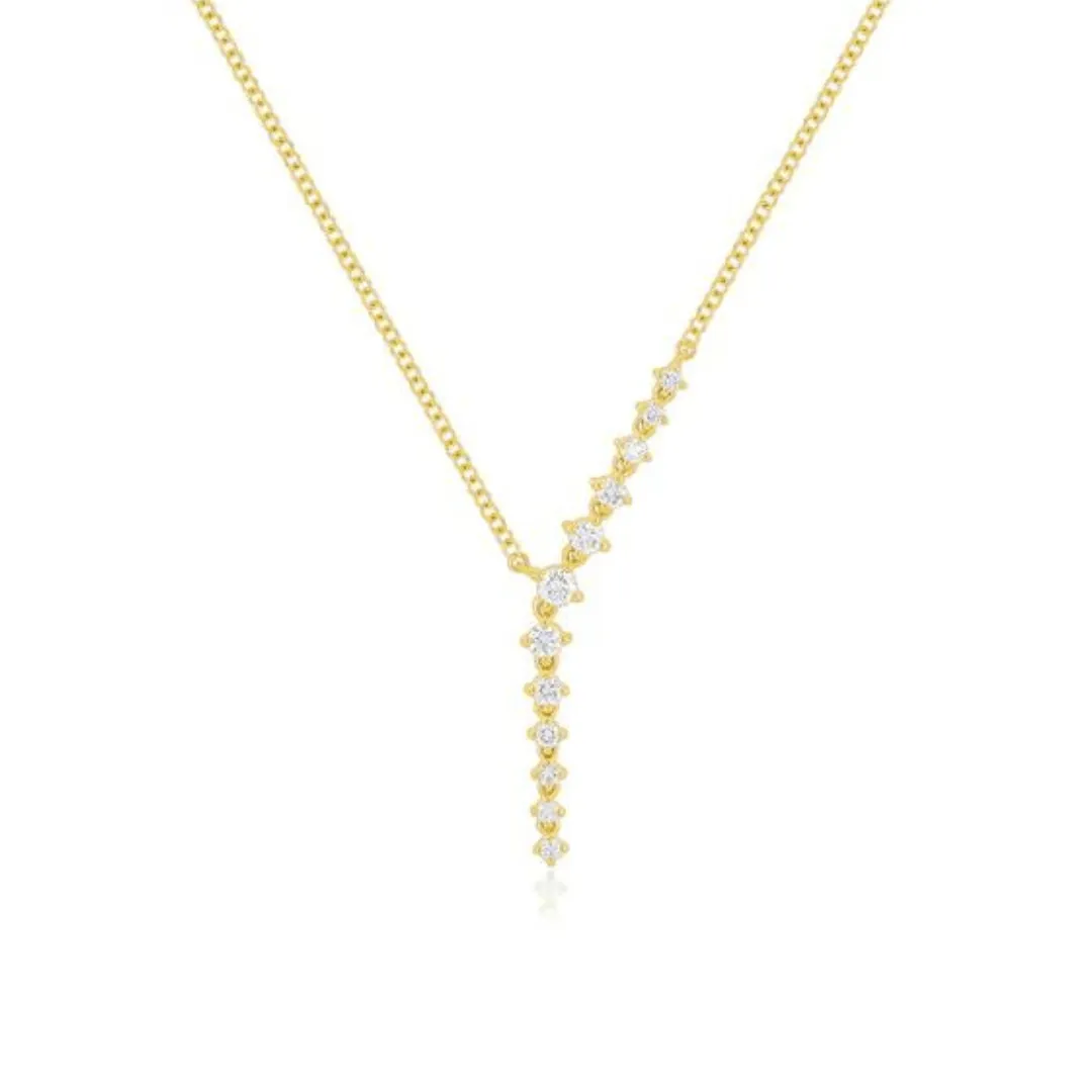 Prong Set Diamond Waterfall Necklace