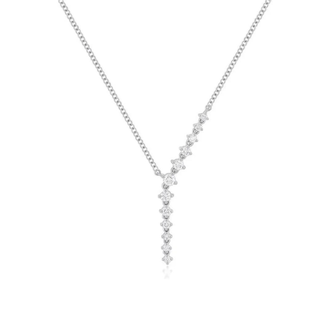 Prong Set Diamond Waterfall Necklace