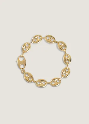 Puffed Mariner Chain Bracelet Gold