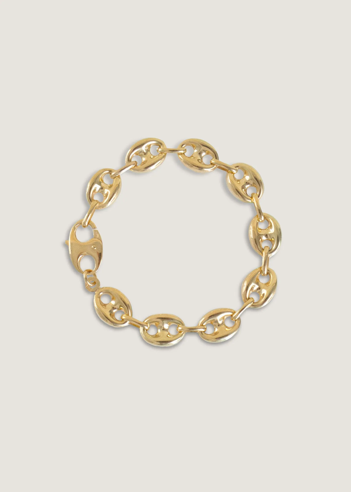 Puffed Mariner Chain Bracelet Gold