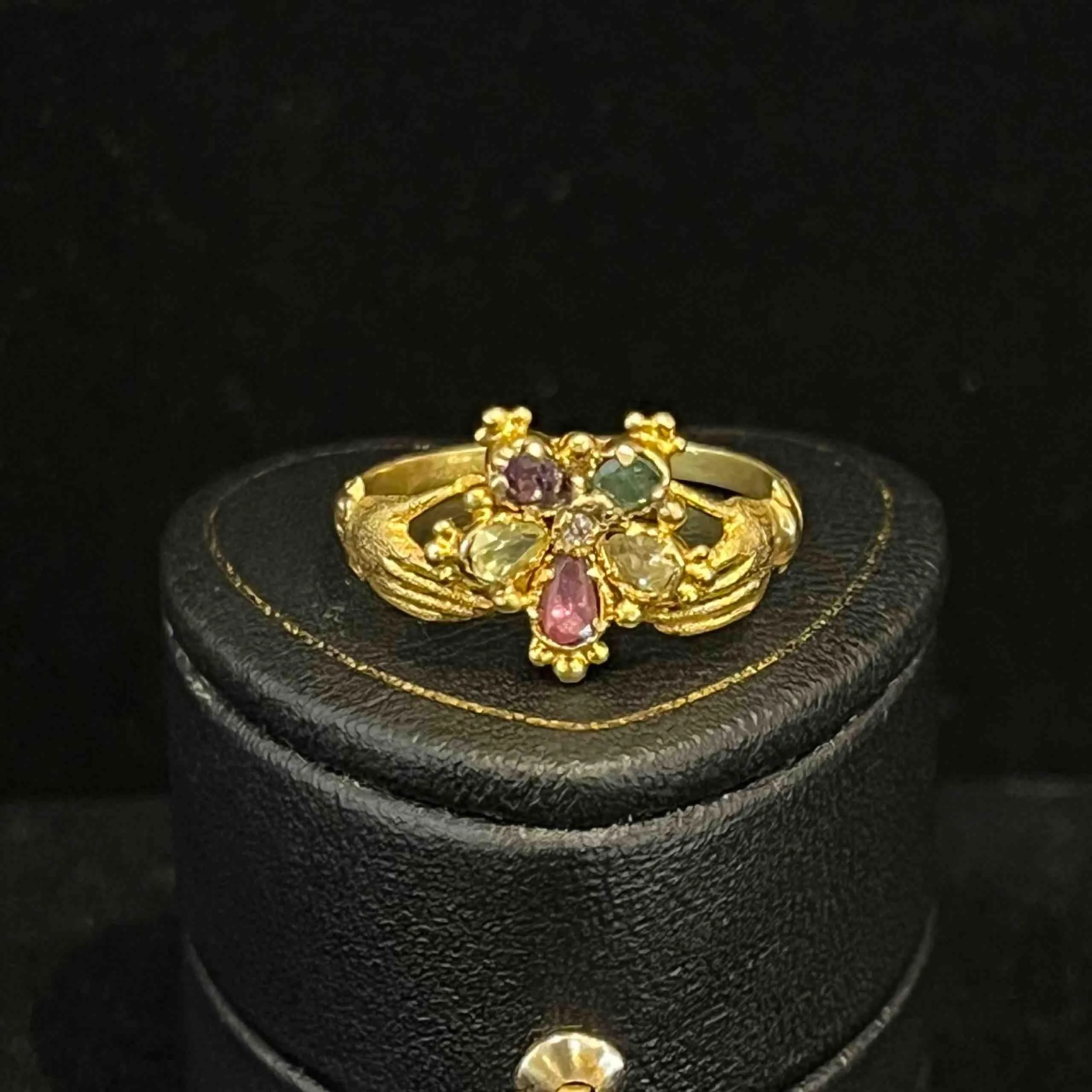 RARE Georgian 18ct Fede 'REGARD' Cluster Ring