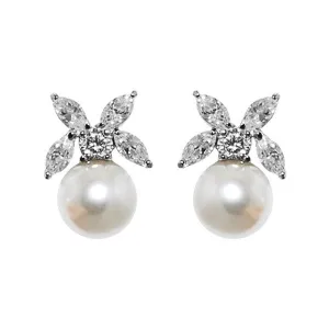 Riya Crystal and Pearl Earrings