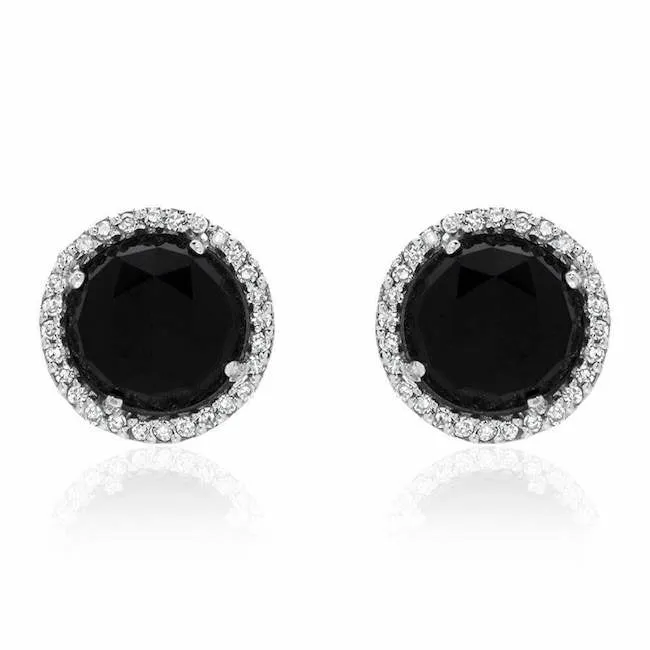 Rosie 7.0mm Black Onyx & Diamond Post Earrings