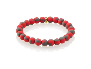 Scarlet-Gray Game Day Bracelet