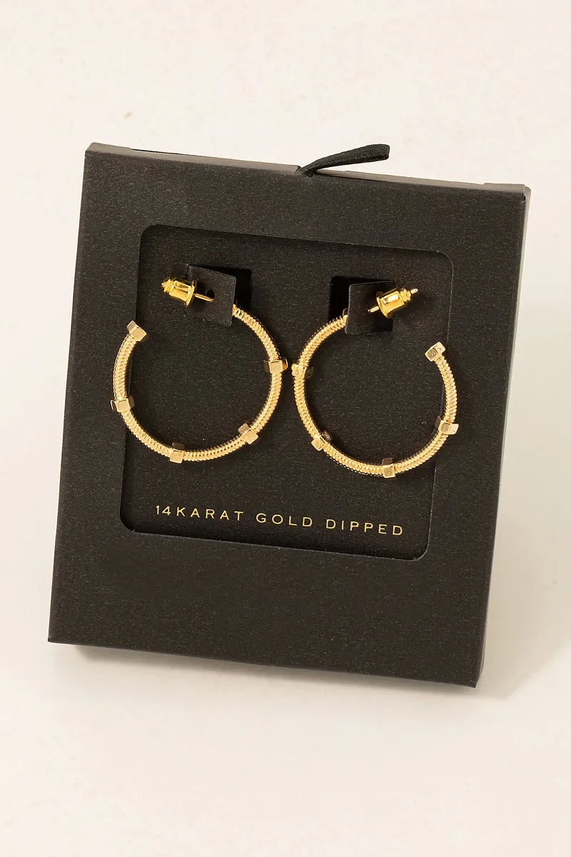 Secret Box Textured Hoop Earrings