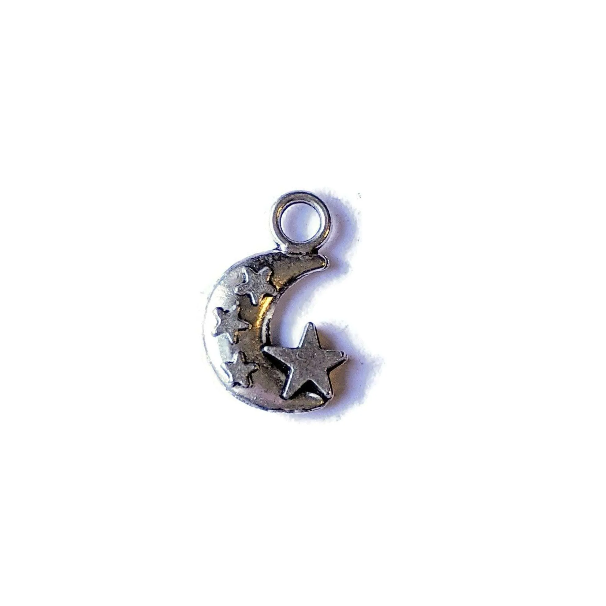 Silver Celestial Moon & Star Charm