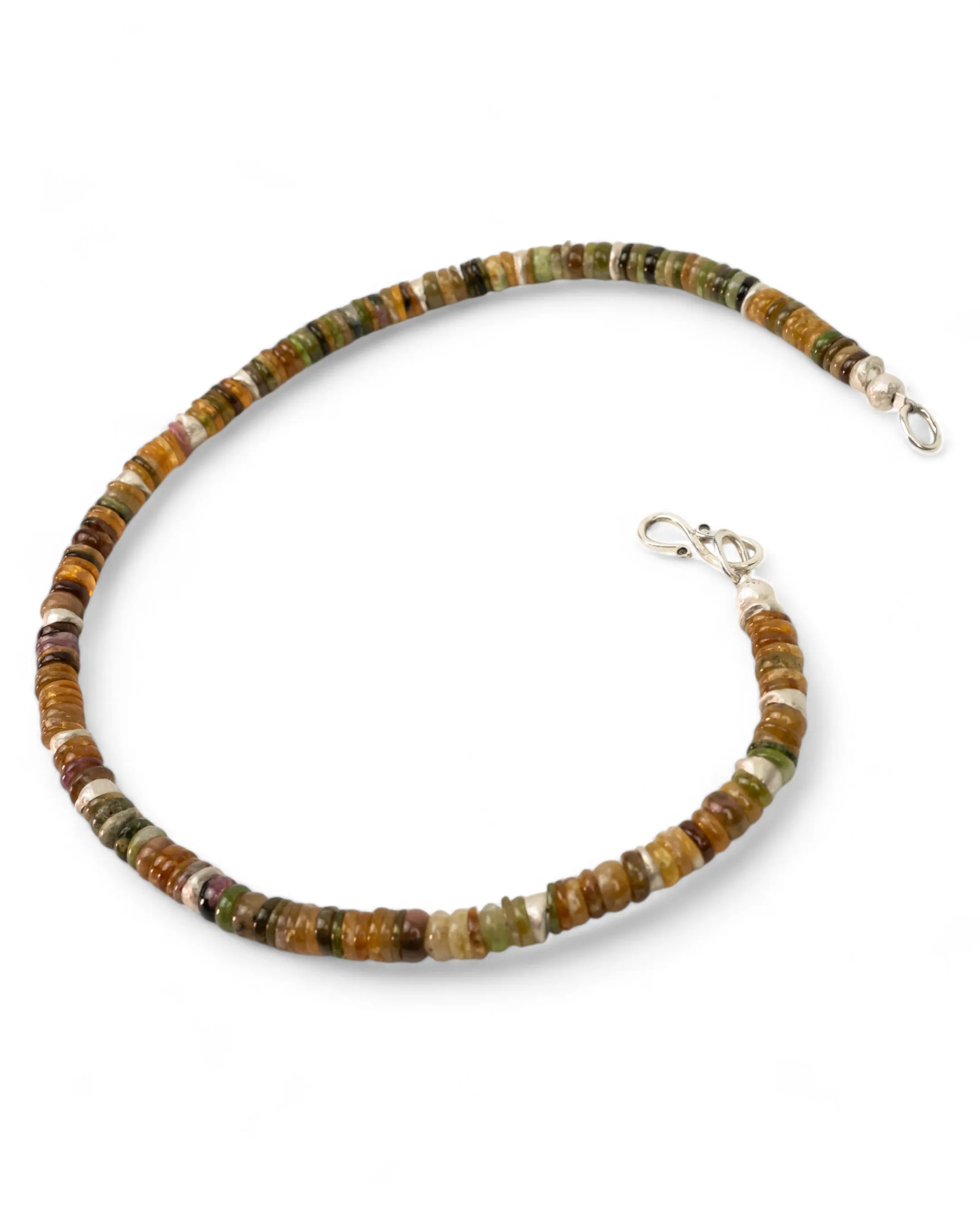 Silver Tourmaline Necklace (Amber)