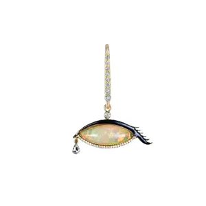 Single Surreal Opal Eye Earring