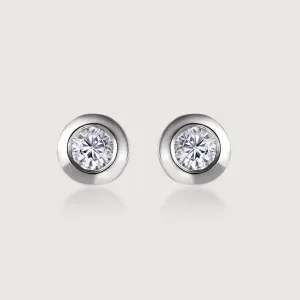 Solitaire Diamond Stud Earrings in Platinum VS-EF diamonds