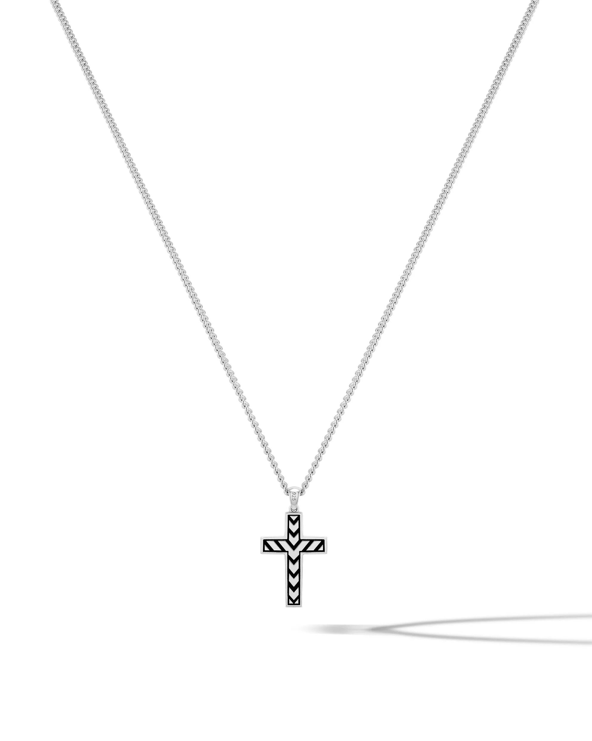 Stone Cross Pendant - Black Onyx