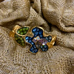 Vintage Christian Lacroix Bracelet Floral Multi-Coloured