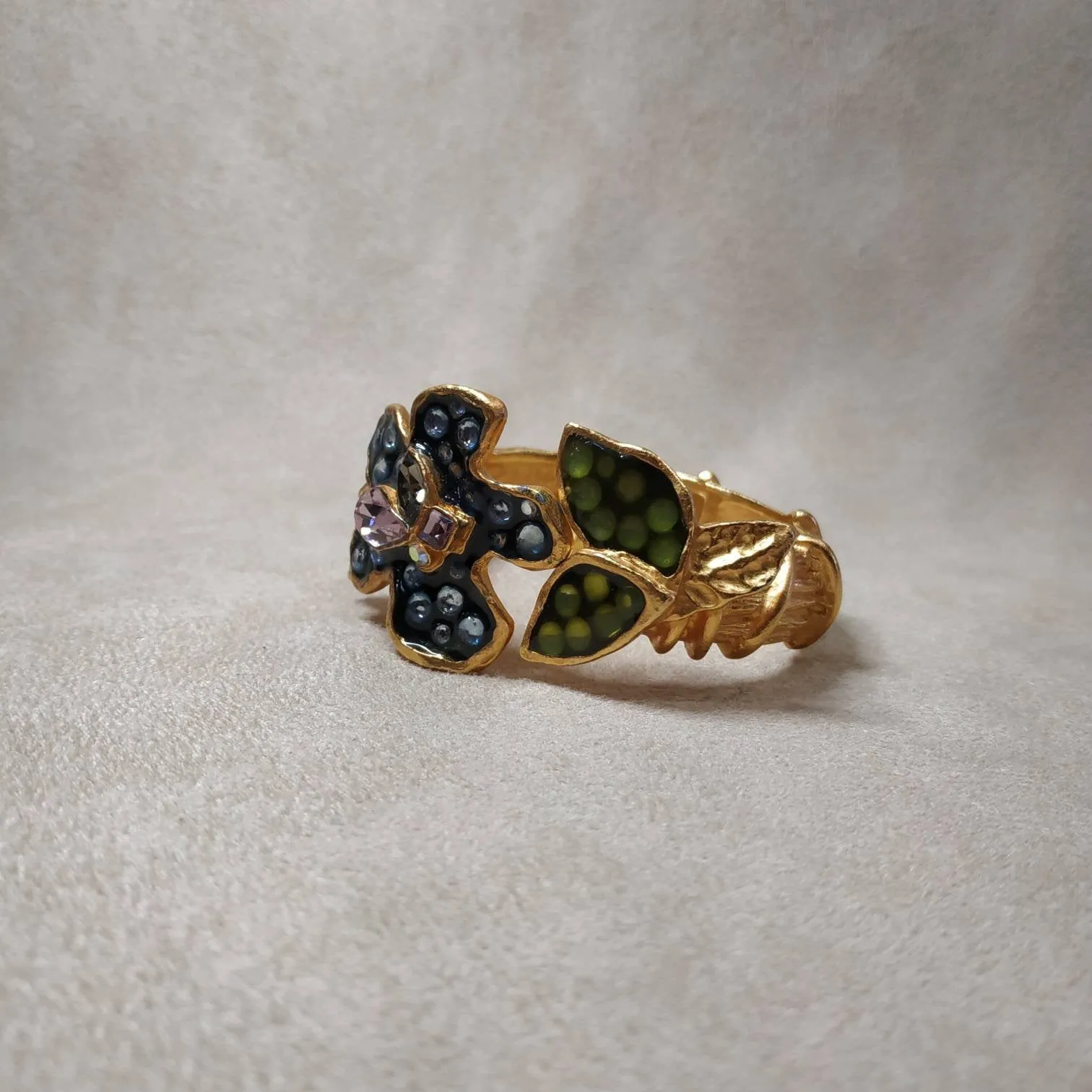 Vintage Christian Lacroix Bracelet Floral Multi-Coloured