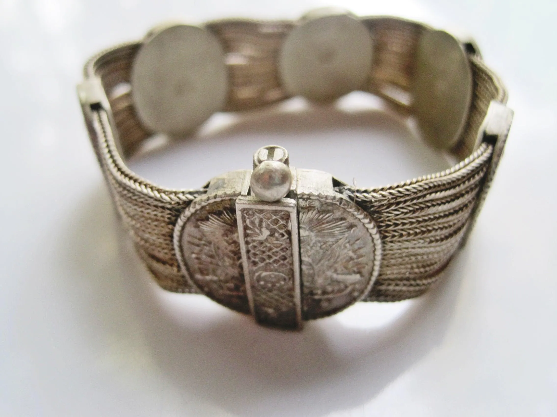 Vintage Turkish Silver Multi Chain Mesh Bracelet