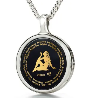 Virgo Necklaces for Lovers of the Zodiac 24k Gold Inscribed