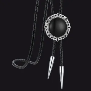 Western Wedding Black Onyx Bolo Ties Necktie for Men