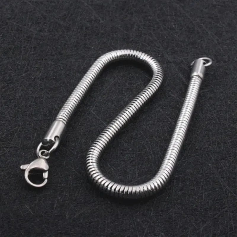 Wholesale Price 316L Stainless Steel Round Snake Link Chain Bracelet Fashion Party Gift Jewelry For Men and Women Width 2/3/4MM