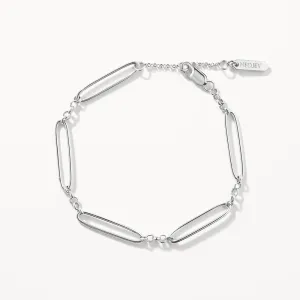 Wire Paperclip Chain Bracelet in Silver